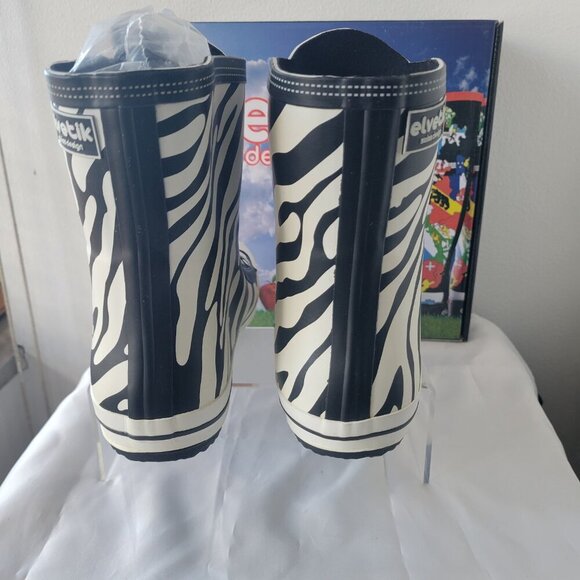 NWT - Elvetik Zebra Stripes Rubber Lace-up Boots Swiss Design (US Size 5) - Picture 5 of 14